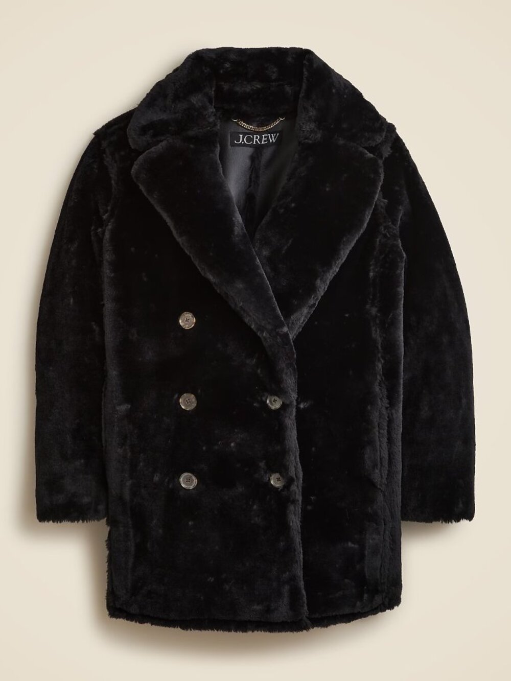NWT J.Crew Faux Fur Pea Coat $300 Retail
